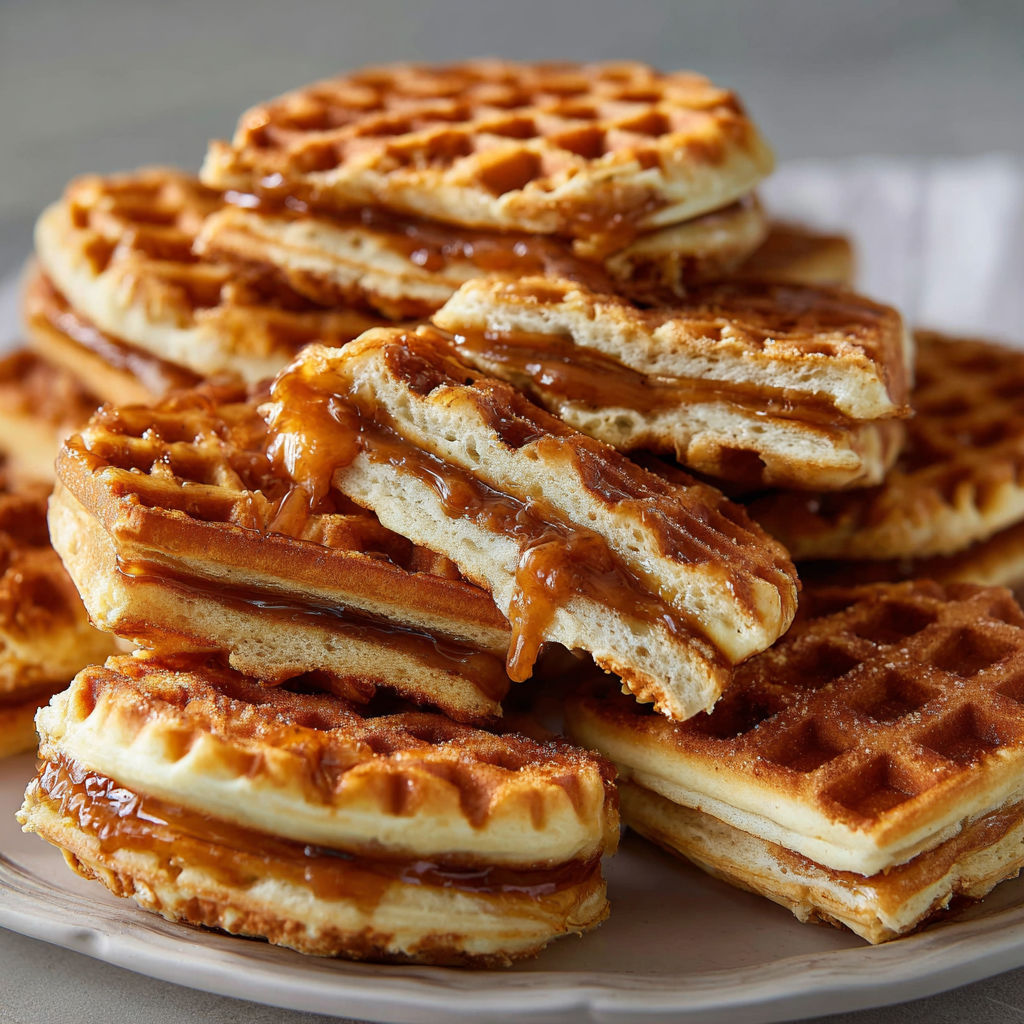 Gaufres garnies maison du Nord à la cassonade ultra fondante.