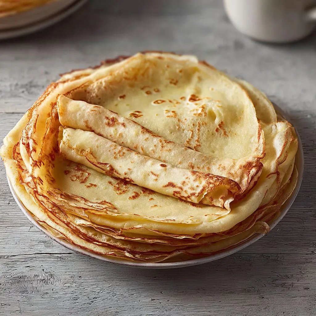 Crêpes fluffy irrésistibles à la vanille et sucre léger.