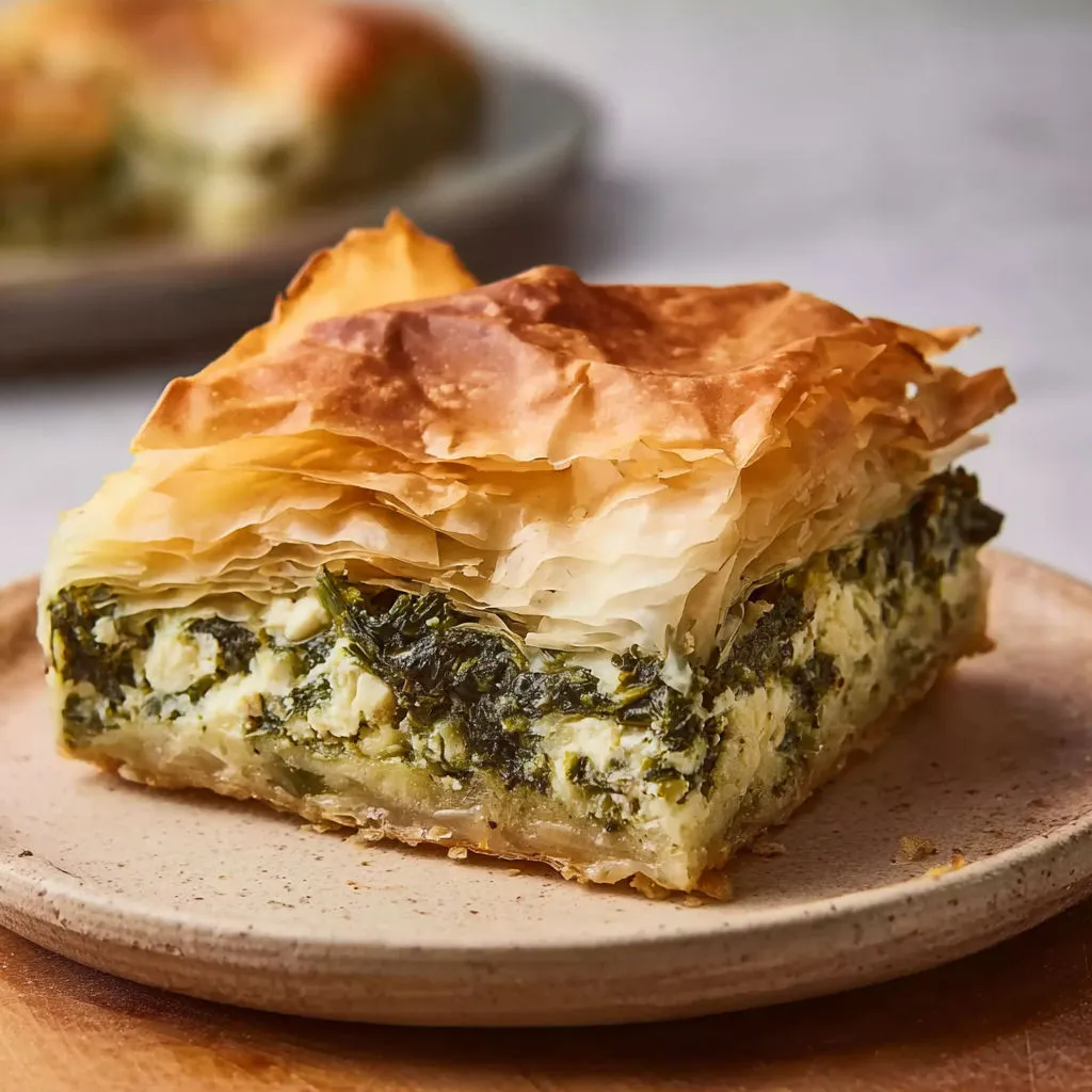 Feuilleté croustillant aux épinards et feta comme en Grèce.