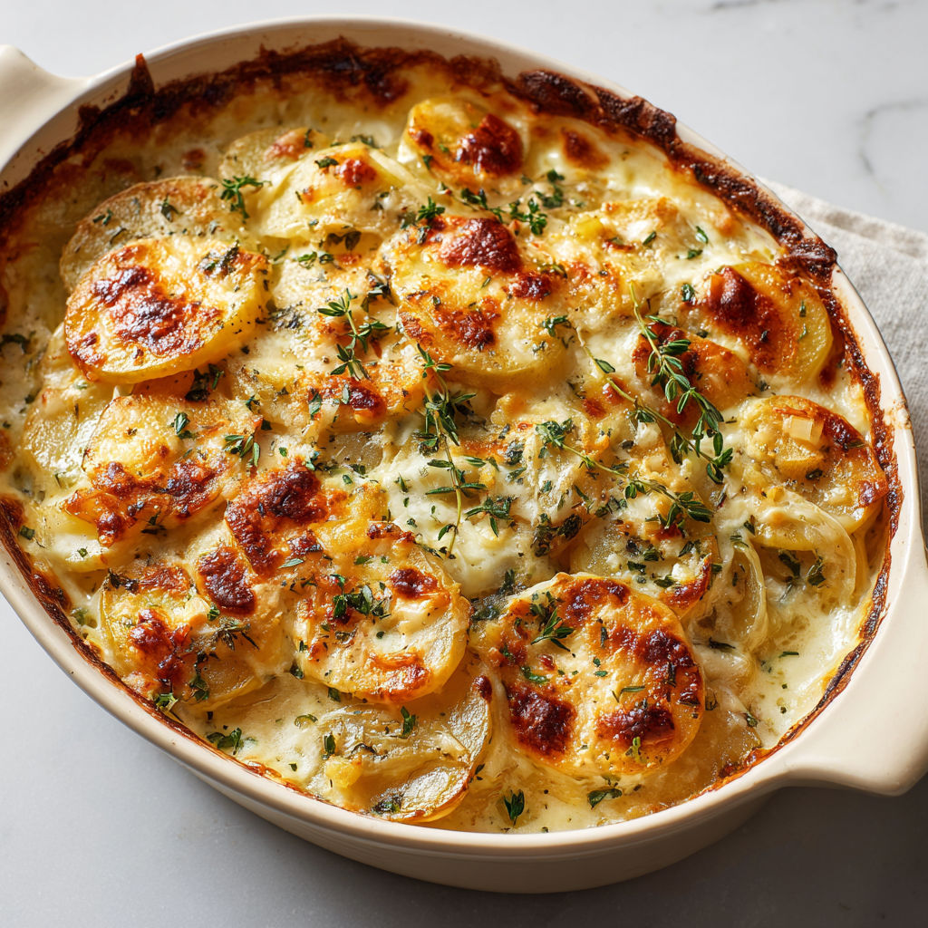 Pommes de terre ultra fondantes sous camembert et calva.