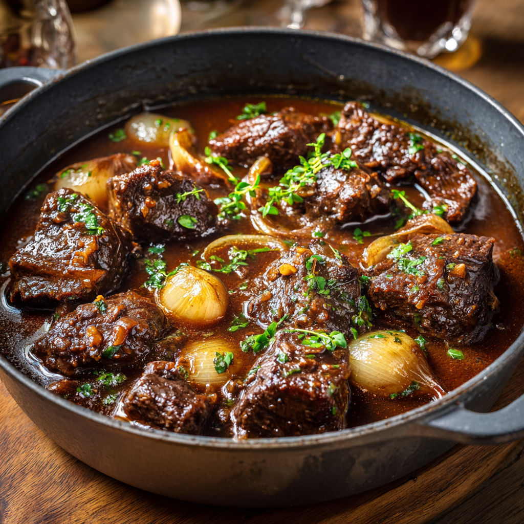 Une mijoteuse remplie de bœuf tendre cuisiné dans une bière rousse, accompagnement parfait pour se réchauffer.