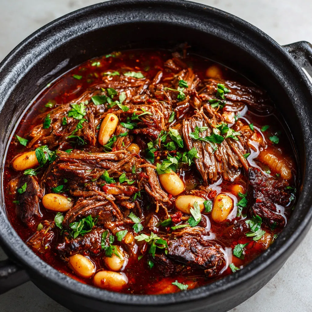 Bœuf longuement mijoté avec cannelle, anis et gingembre.