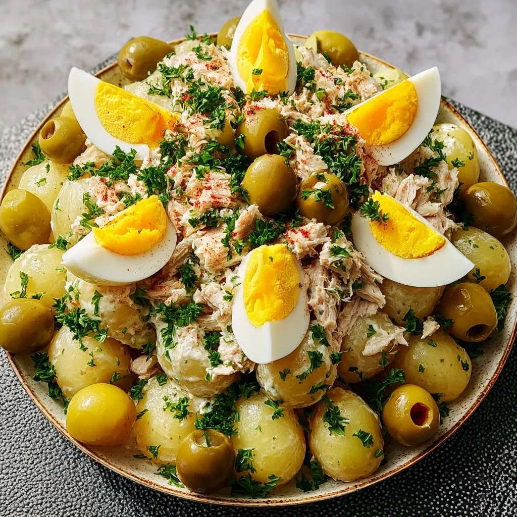 Salade Méditerranéenne Savoureuse Pommes de Terre Thon Œufs