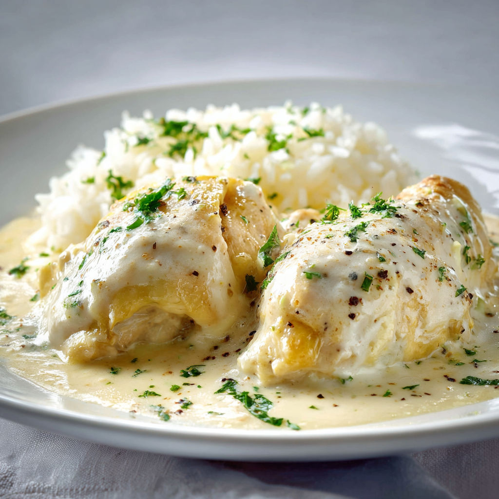 Classique Poule au Riz, Sauce Crémeuse et Riz Fondant