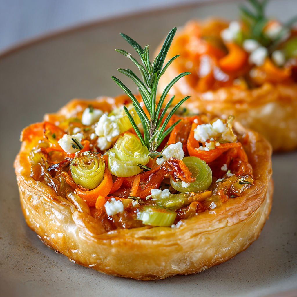 Tatins carotte poireau avec une touche savoureuse.