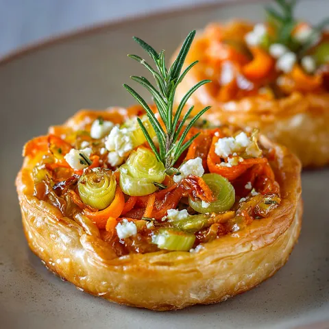 Tatins carotte poireau avec une touche savoureuse.