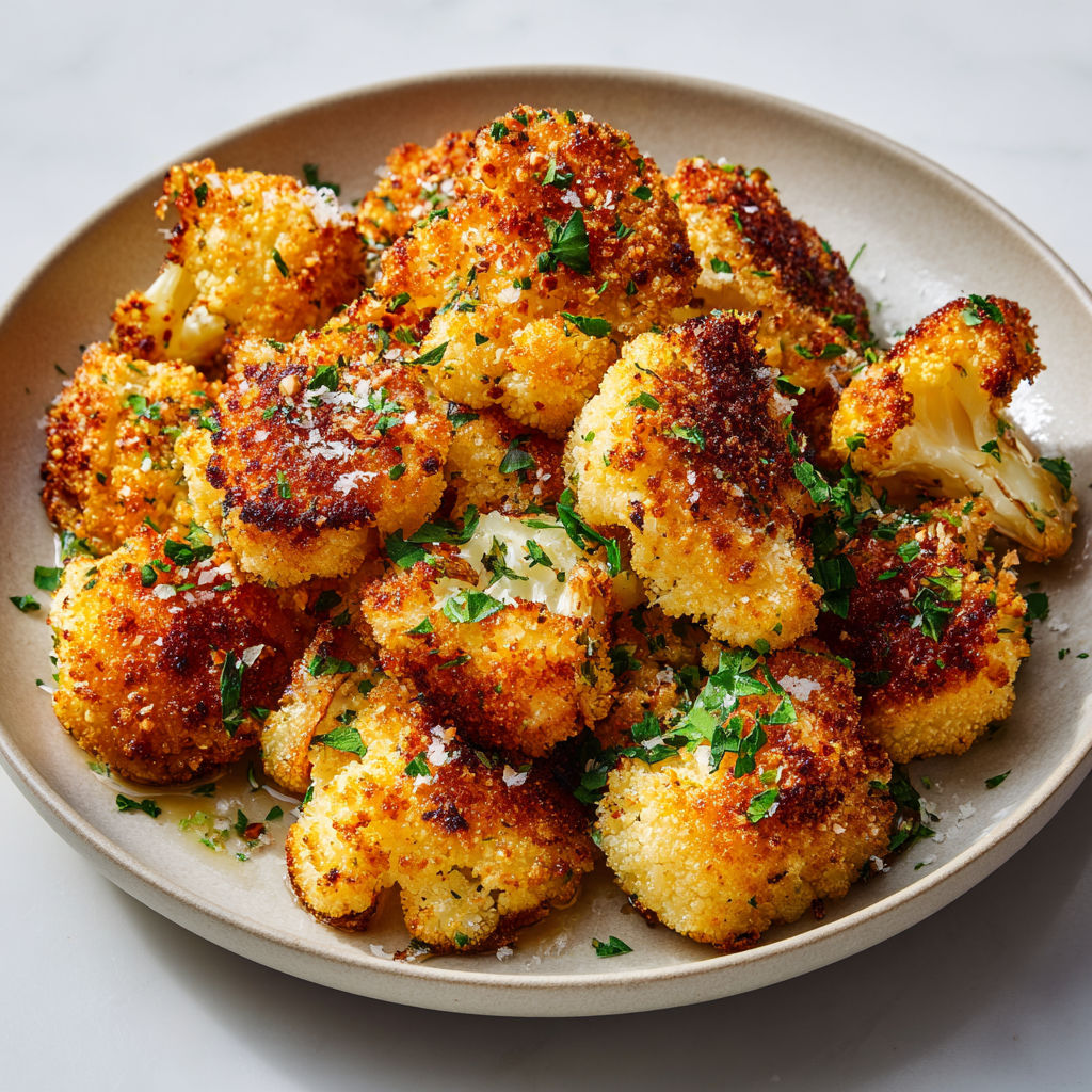 Chou-fleur Doré Croquant au Parmesan – Plaisir Végétarien.