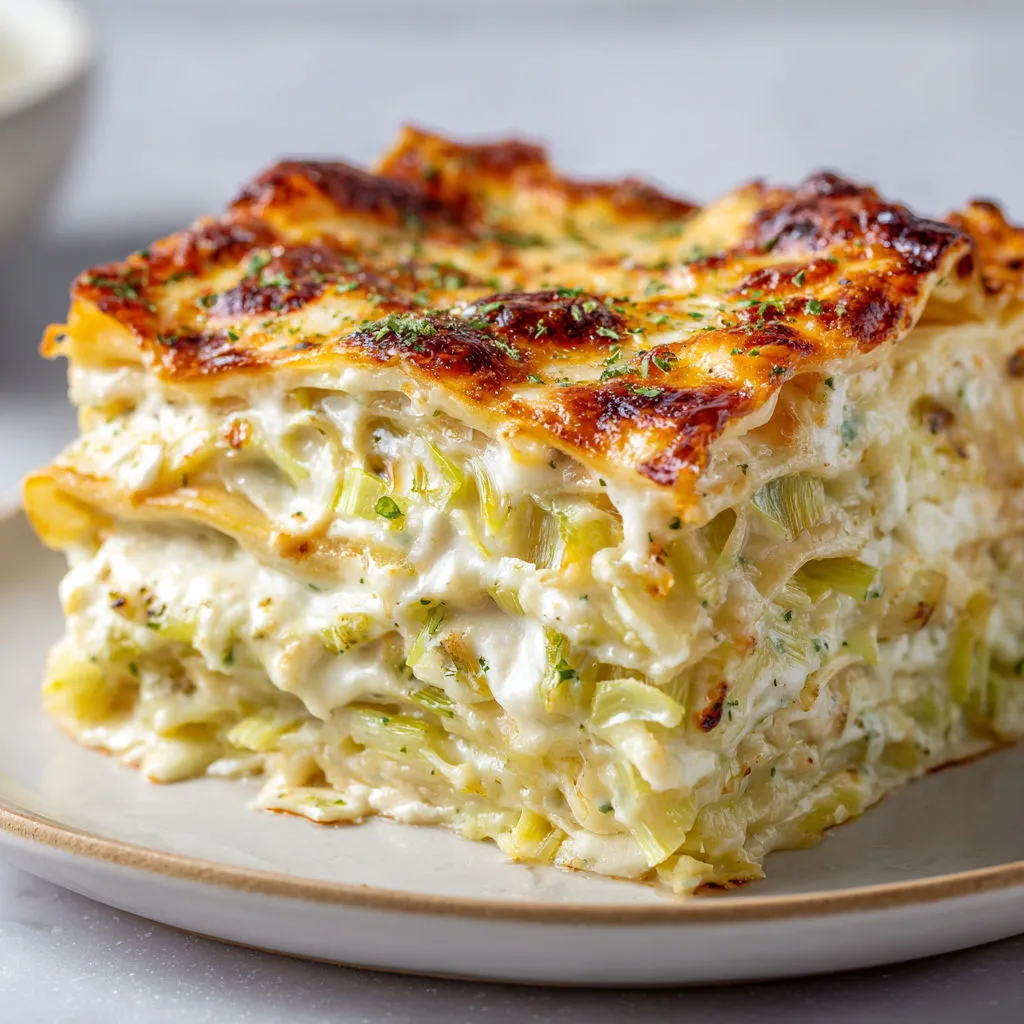 Lasagnes Extra Fondantes aux Poireaux façon Boursin.