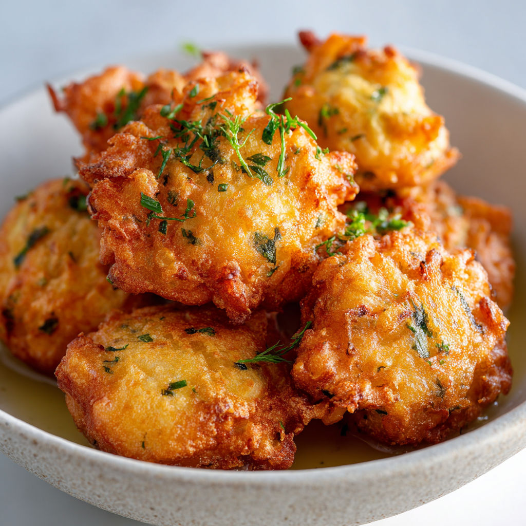 Un plat délicieux de beignets de poisson bien dorés et faits maison.
