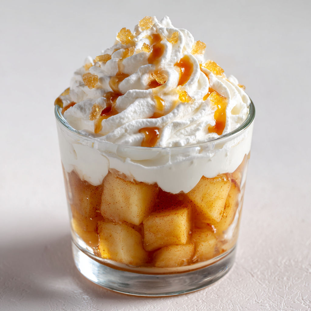 Pommes caramélisées et chantilly maison, la verrine qui fait fondre tout le monde.