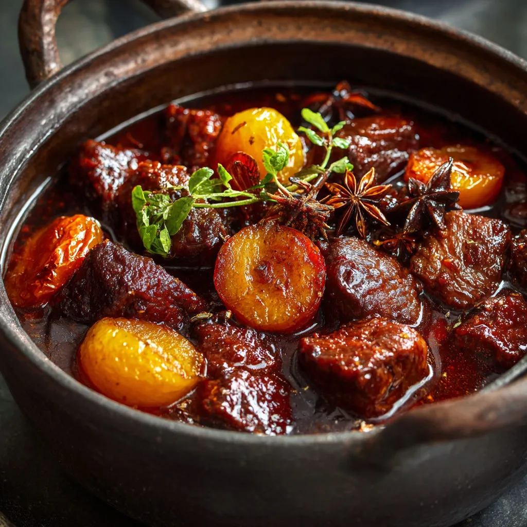Moelleux de veau, coings dorés et kumquats acidulés, le sucré-salé comme on l’aime.