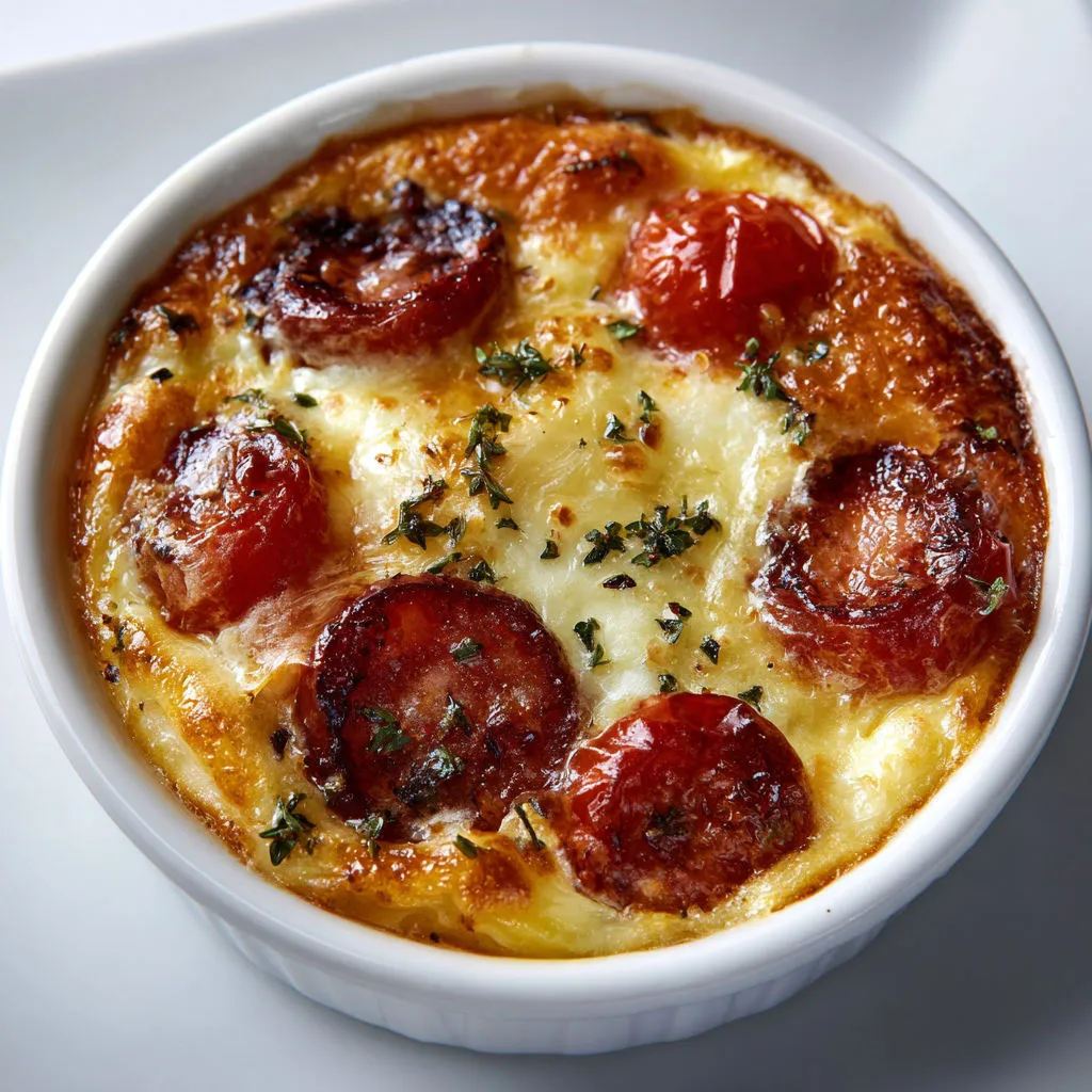 Petits clafoutis salés aux endives tendres et chorizo doré irrésistible.