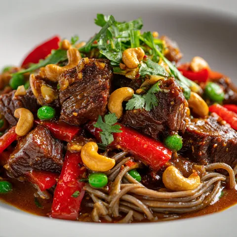 Un délicieux boeuf tendre au tamari et à l'érable.