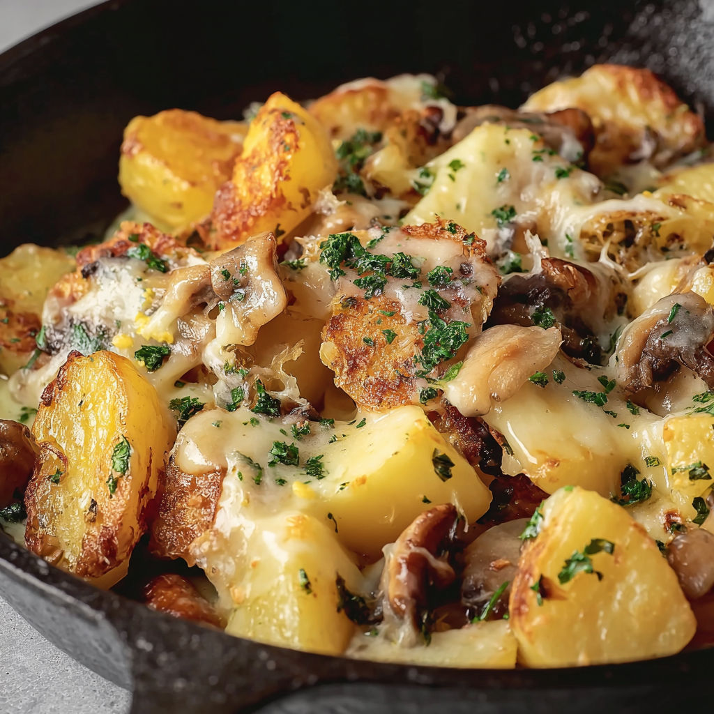 Une truffade ultra fondante avec pommes de terre, châtaignes et laguiole.