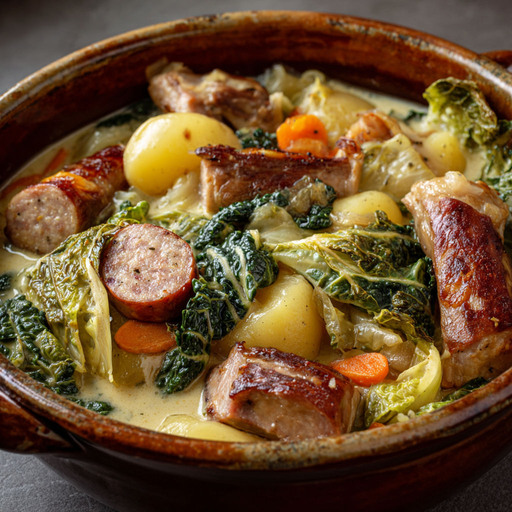 Plat savoyard chaleureux avec diots et jarrets ultra tendres.
