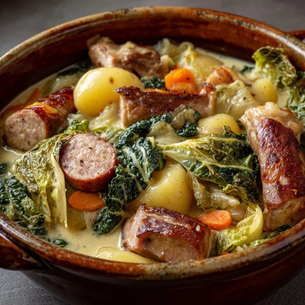 Plat savoyard chaleureux avec diots et jarrets ultra tendres.