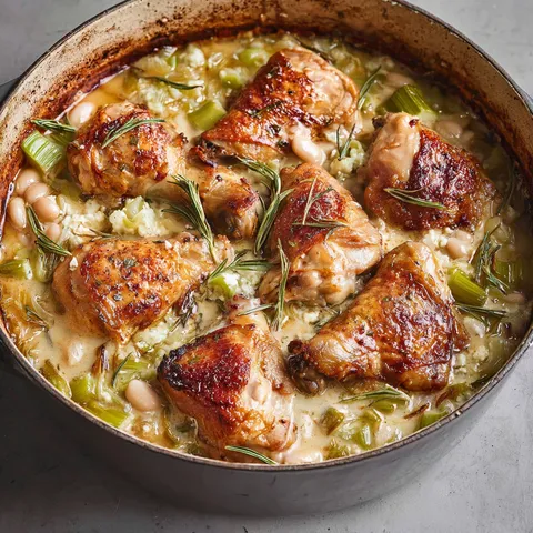 Un délicieux poulet doré avec légumes et herbes fraîches pour un vrai régal.