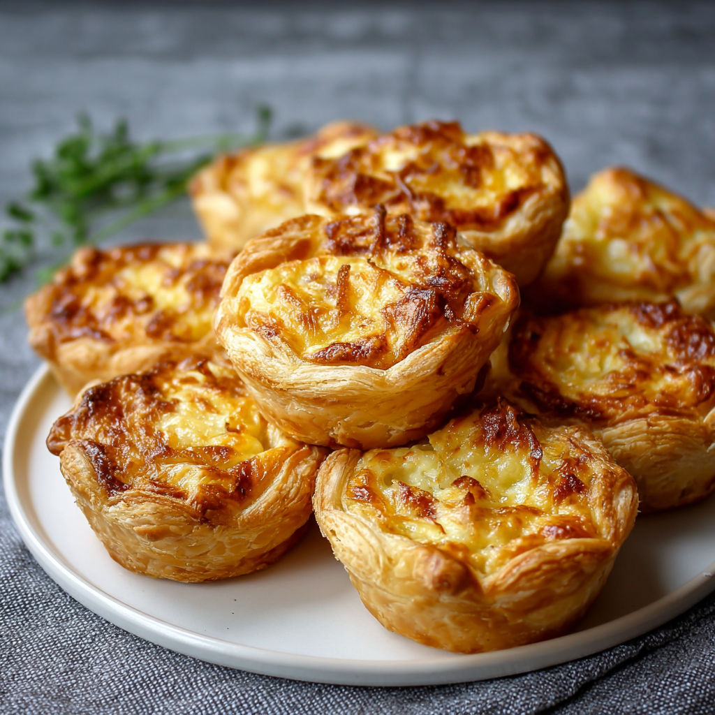 Feuilletés maison ultra croustillants à l’oignon caramélisé et fromage fondant.