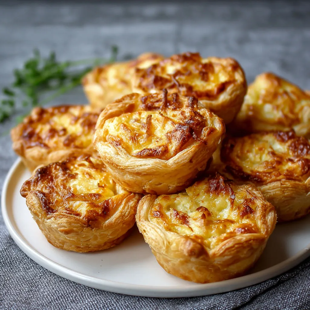 Feuilletés maison ultra croustillants à l’oignon caramélisé et fromage fondant.