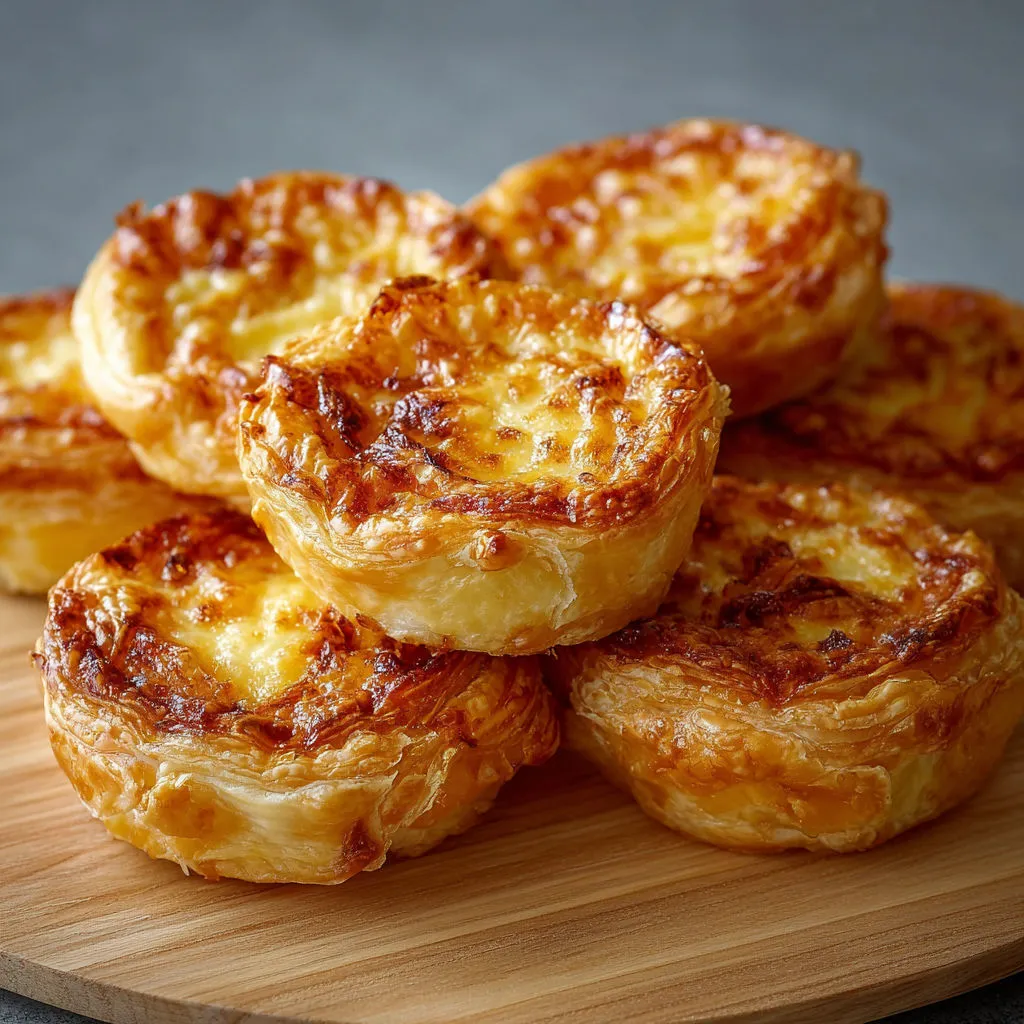 Minis feuilletés à l’oignon tout dorés, fondants et parfaits pour l’apéro.