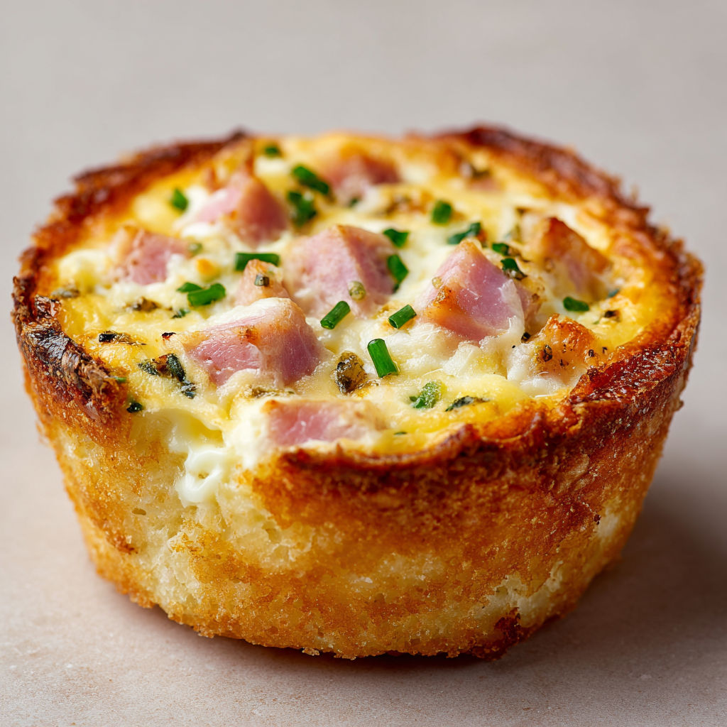 Croques-quiches mini au jambon, bien dorés, avec un intérieur fondant.