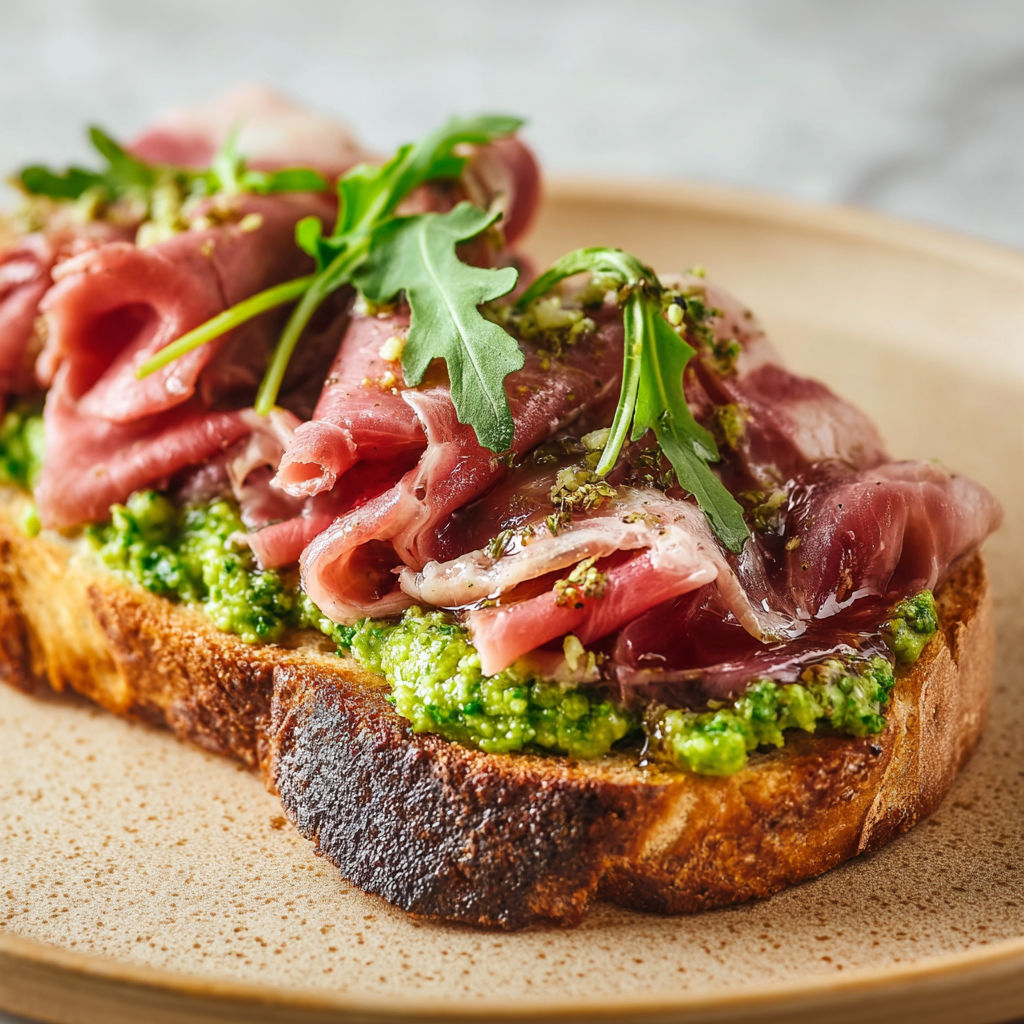 Un carpaccio bœuf sur pain présenté.