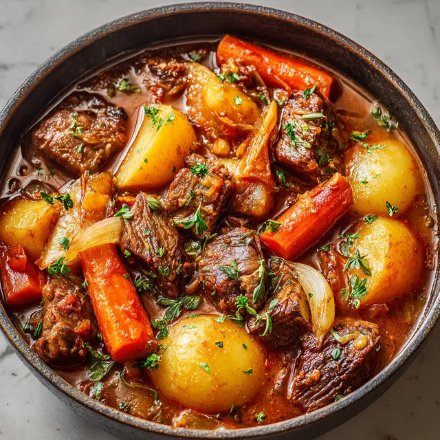 Un délicieux navarin d'agneau cuit avec des légumes dans un Cookeo.