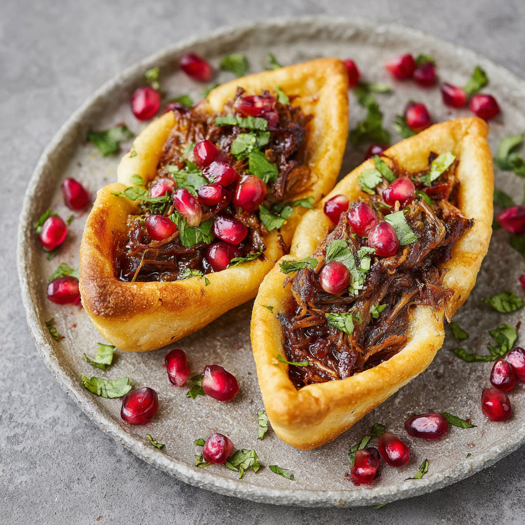 Barquettes dorées à l’agneau épicé fondant.