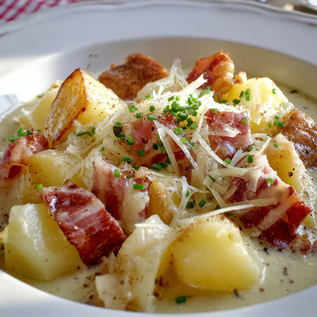 Un bol contenant une potée aux navets fumants.