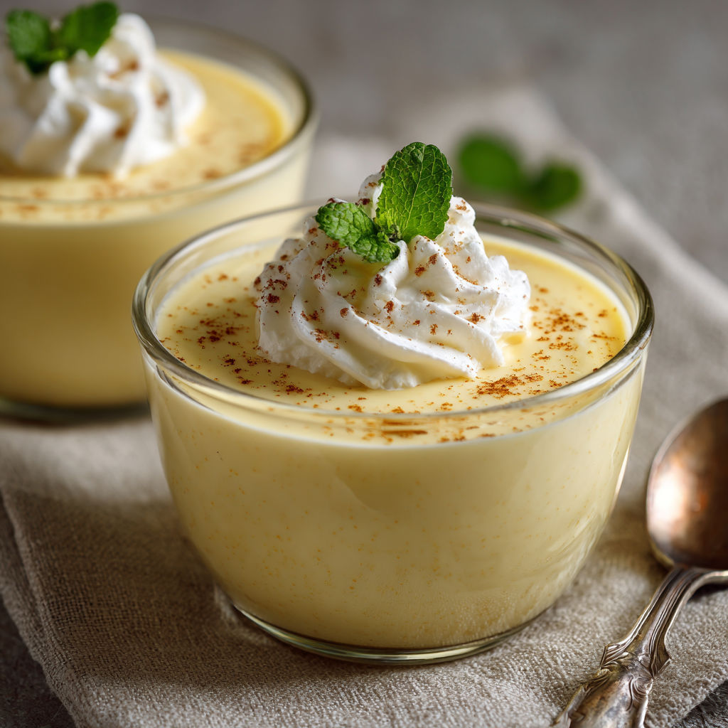 Crème délicate saveur vanille présentée sur un joli tissu.