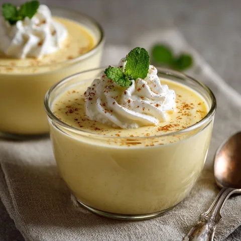 Crème délicate saveur vanille présentée sur un joli tissu.