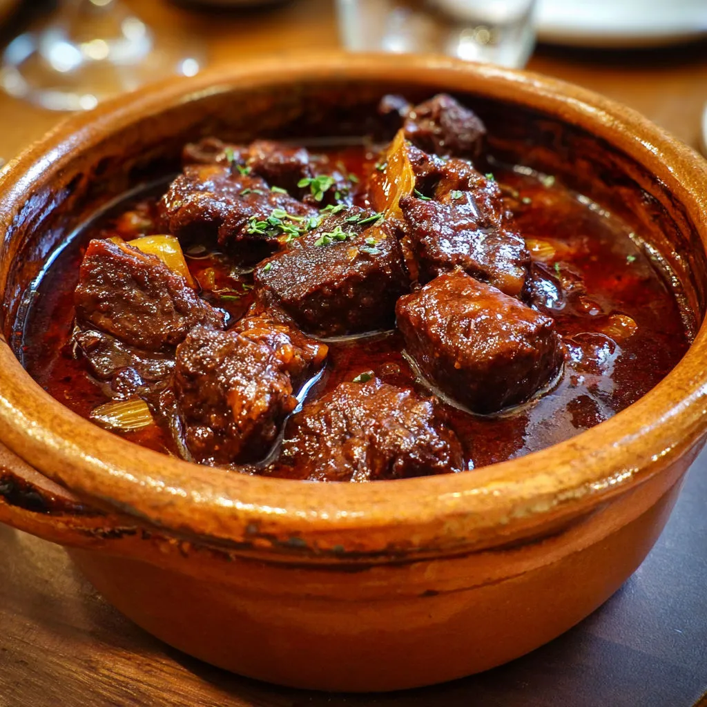 Bourguignon Traditionnel, Longue Cuisson et Goût Puissant.