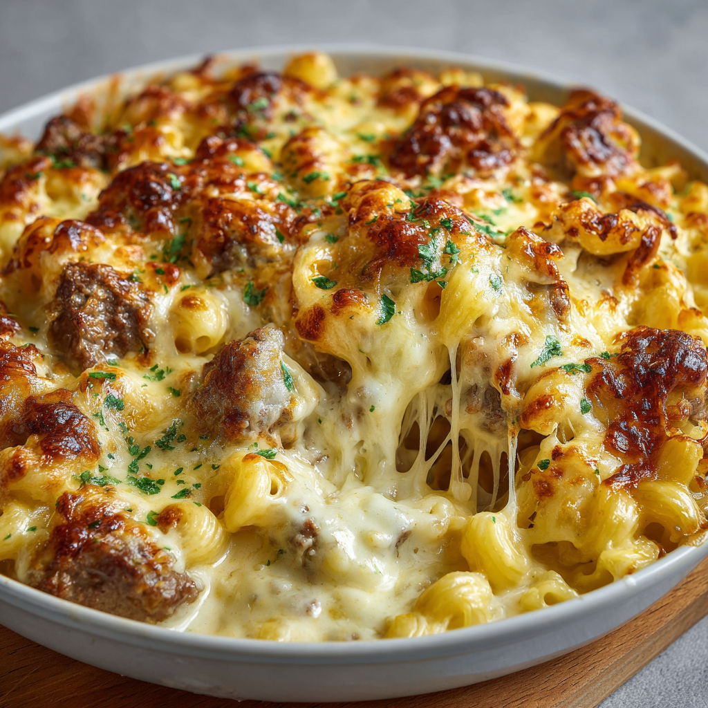 Coquillettes ultra gourmandes au bœuf et raclette.