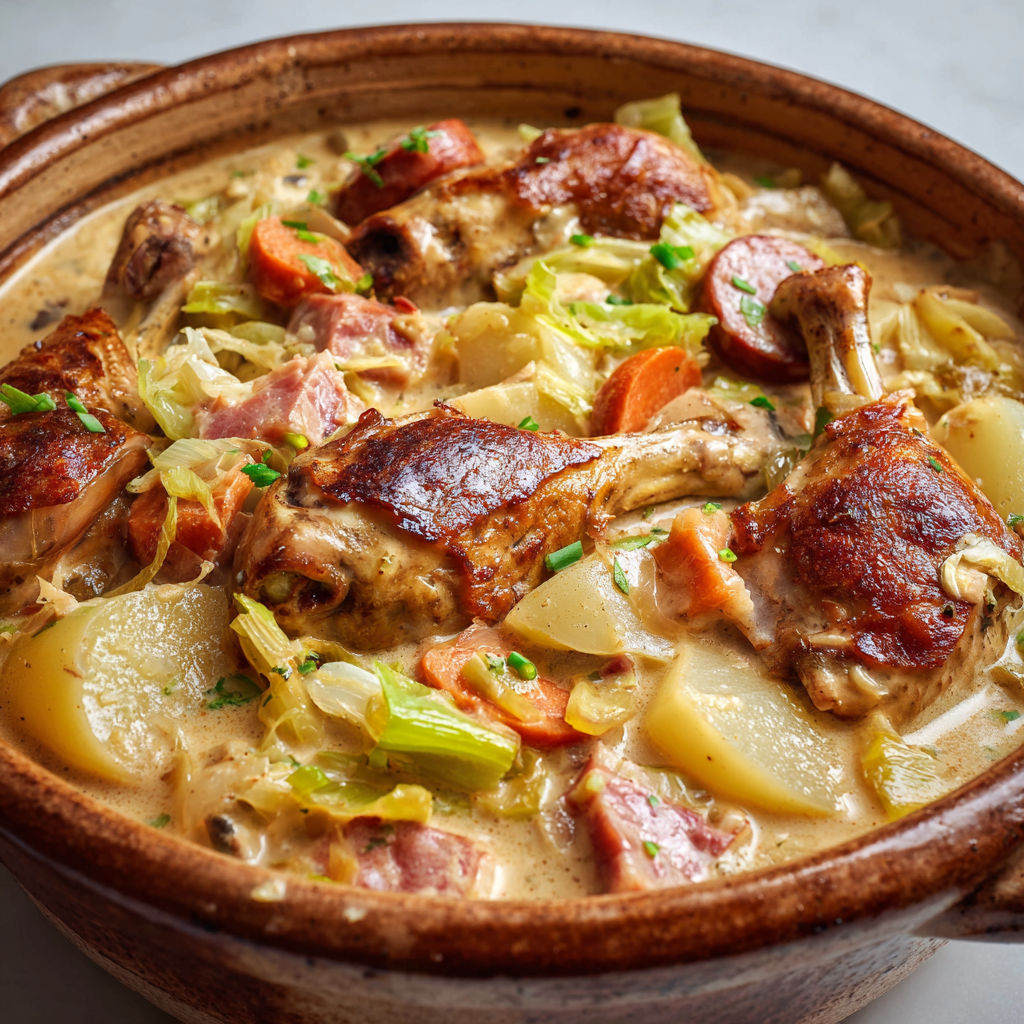 Un bol de garbure servie chaud avec une touche authentique de Sud-Ouest.