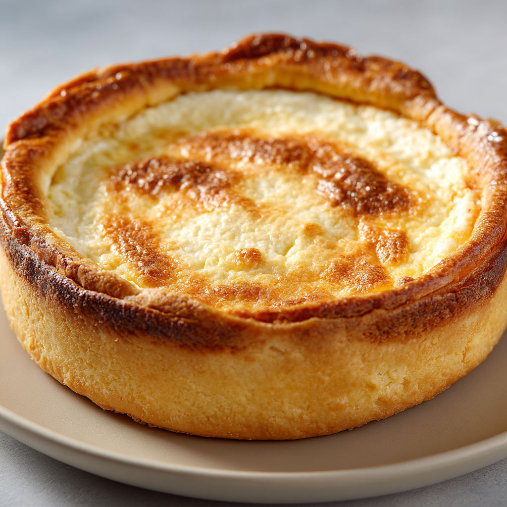 Tarte au fromage blanc d’Alsace toute prête à être découpée et partagée.