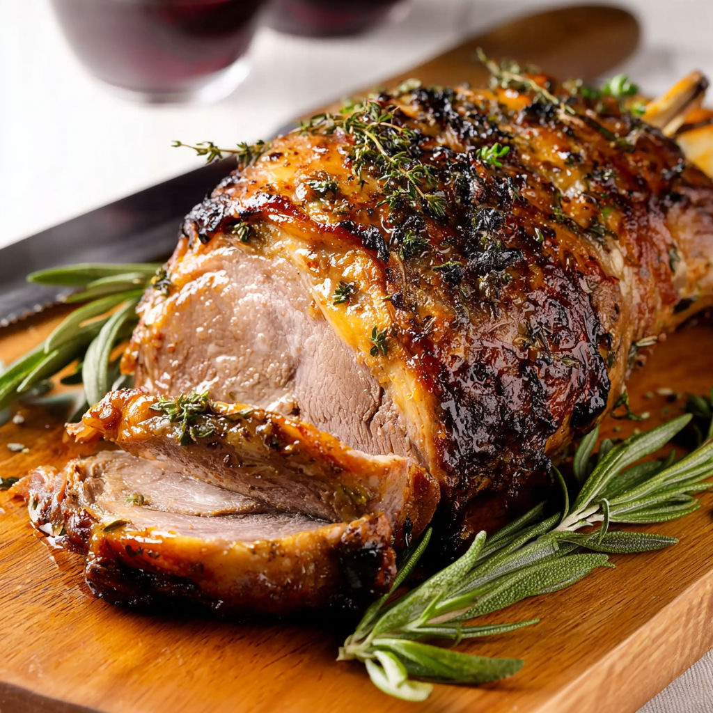 Agneau mariné et grillé à la broche, juteux et plein de saveur.