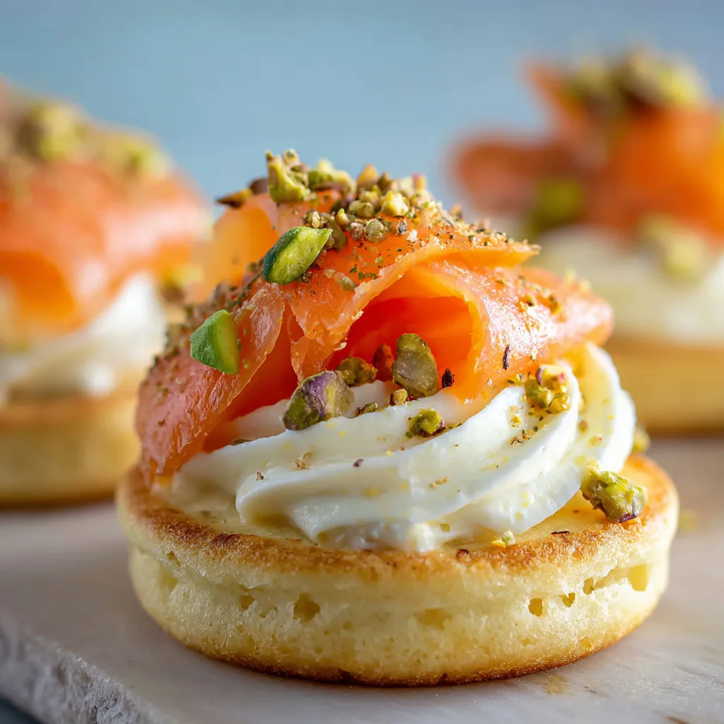 Blinis garnis au saumon fumé et crème citronnée, tout en élégance et très faciles.