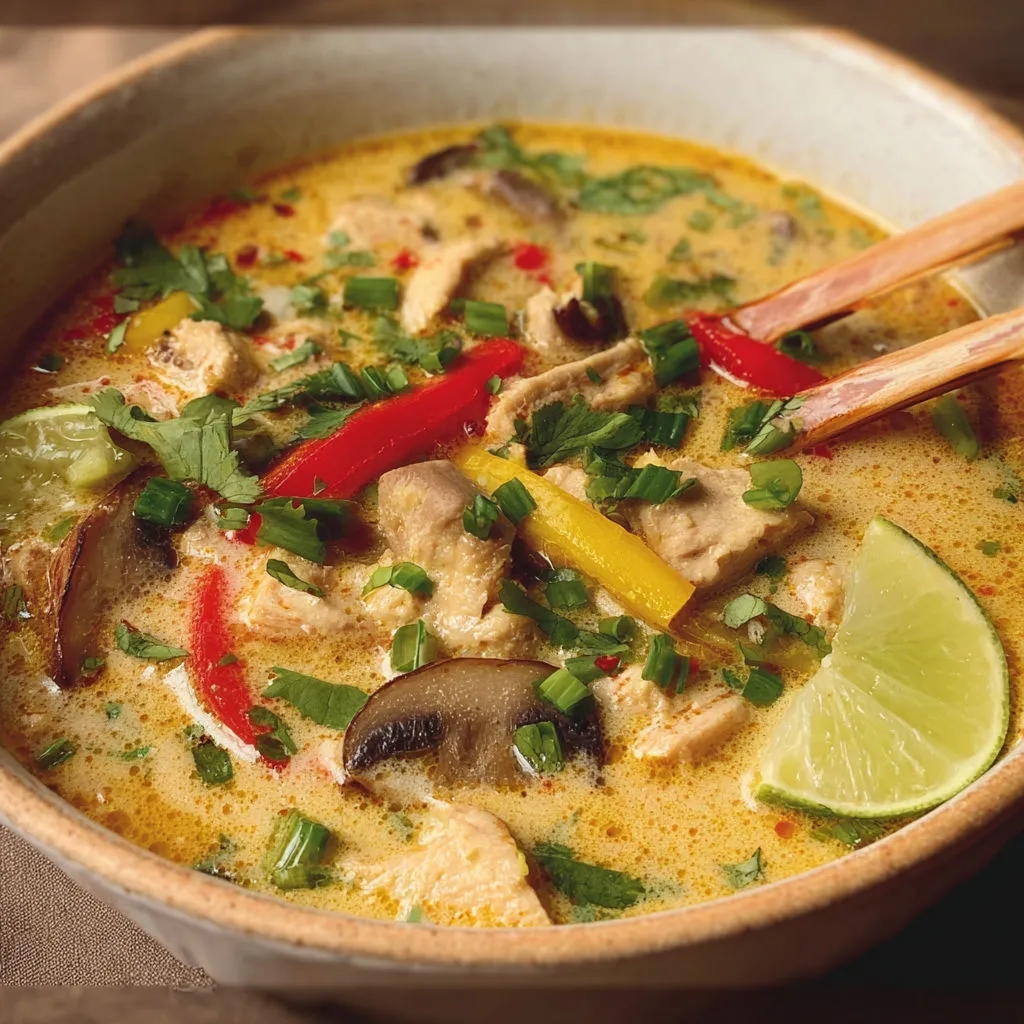 Bol thaï poulet lait de coco citronnelle, ambiance dépaysante assurée.