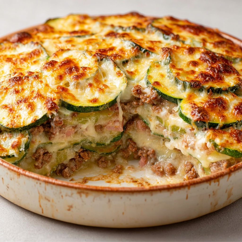 Gratin courgette et viande hachée, super fondant et bien gratiné.