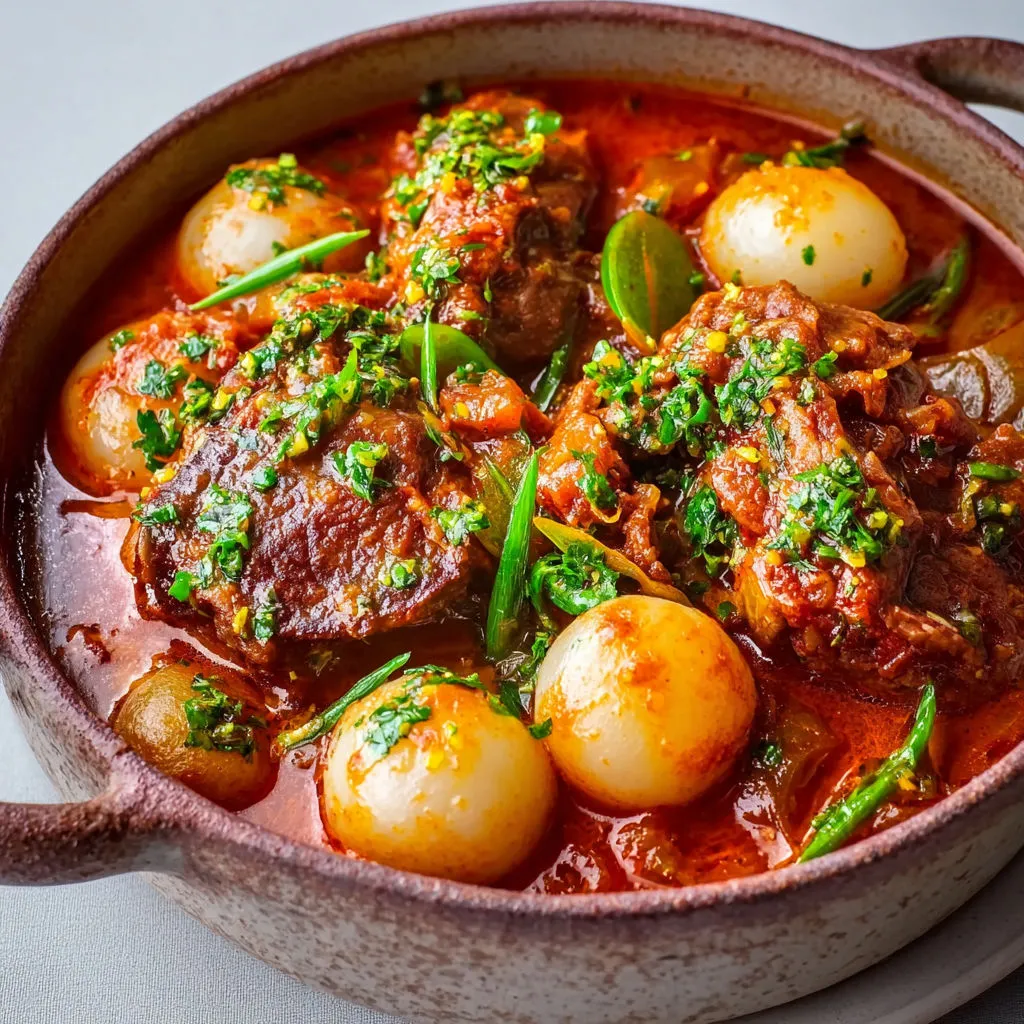 Épaule d’agneau extra moelleuse aux agrumes et herbes, plat longuement mijoté plein de goût.
