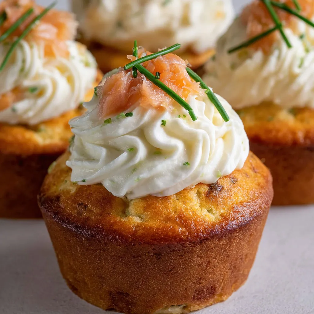 Cupcakes apéro au saumon et asperges, légers, parfumés et fondants à souhait.
