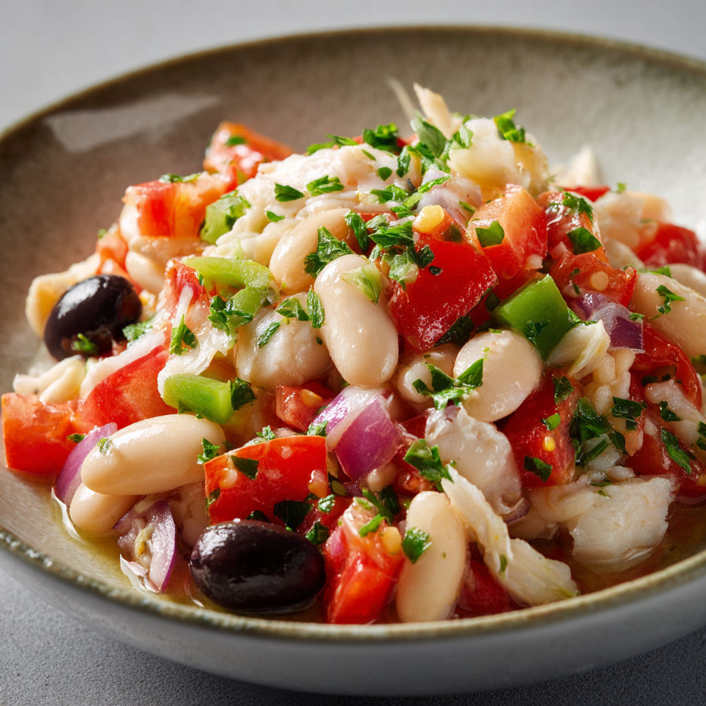 Bol de légumes frais, tomates, olives et herbes méditerranéennes.