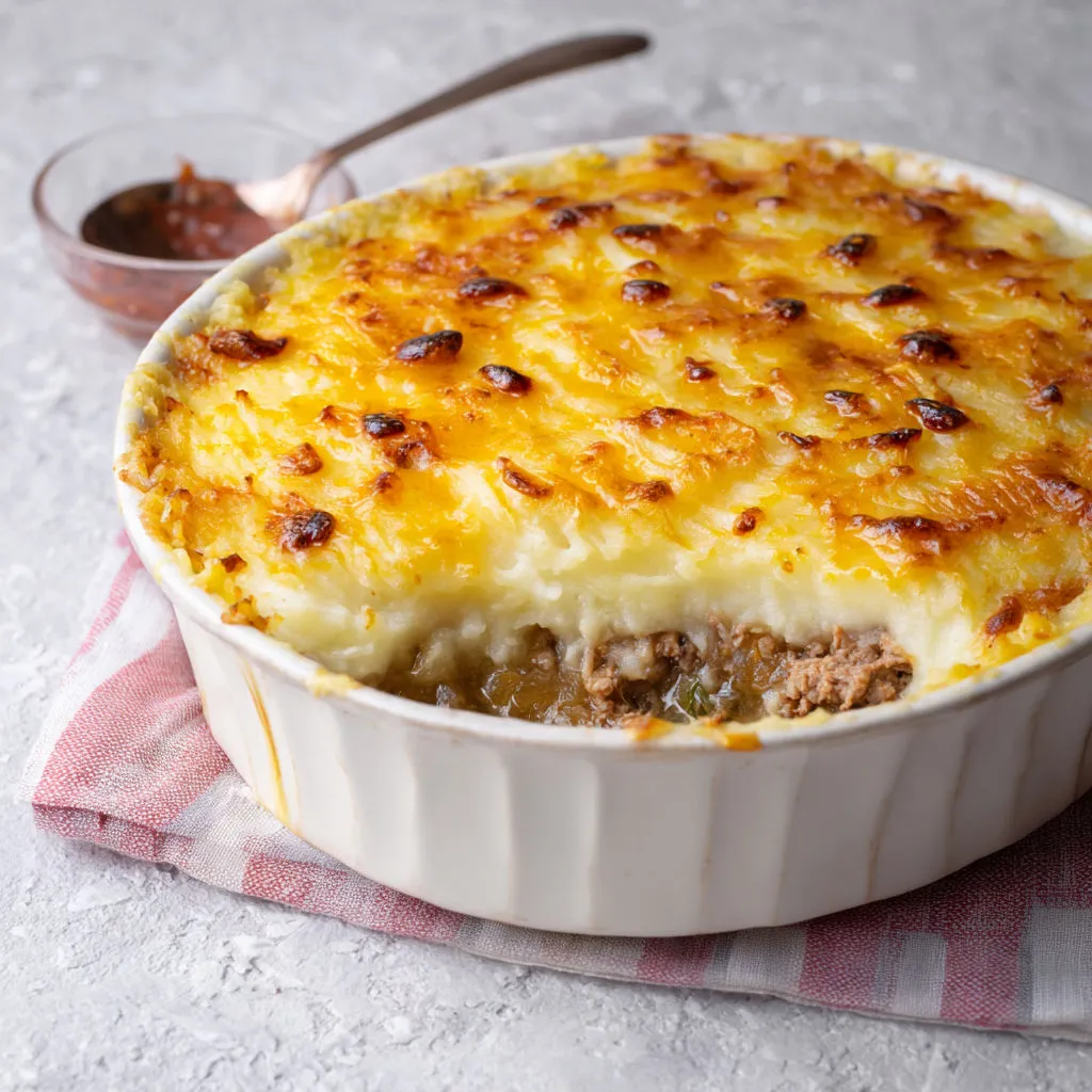Hachis d’agneau revisité, douceur sucrée et purée bien lisse.