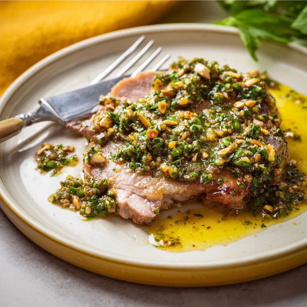 Plat d'agneau avec gremolata au citron confit.