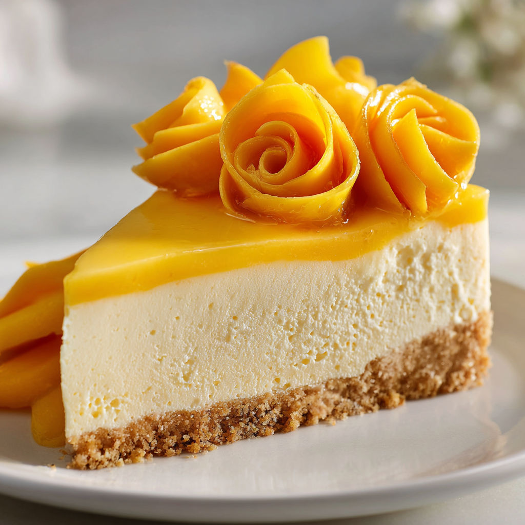 Gâteau mousse mangue et yaourt, léger, frais et trop exotique.