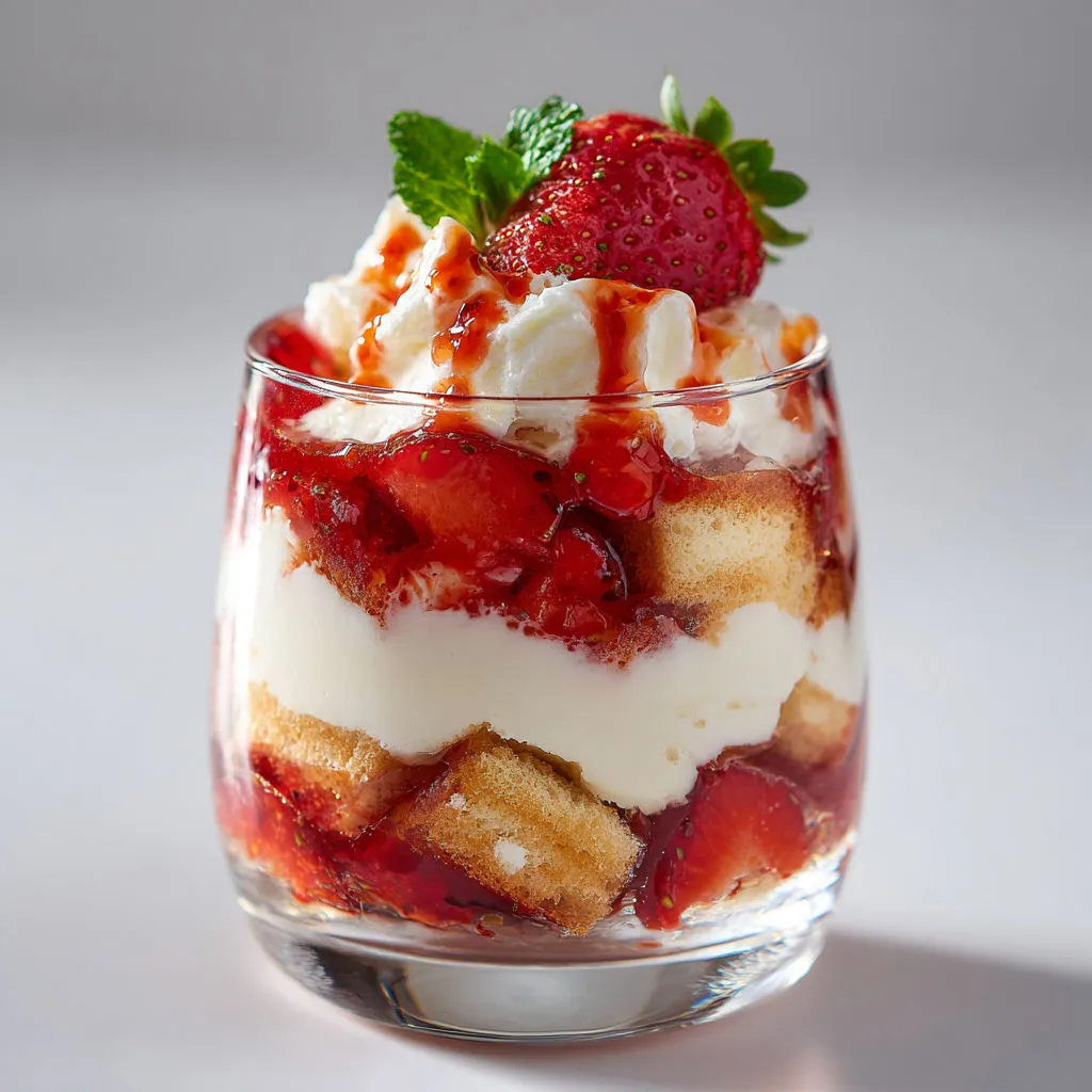 Verrines fraises mascarpone au balsamique, fraîcheur sucrée et touche raffinée.