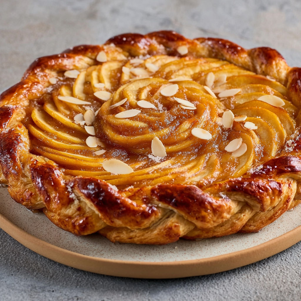Une tarte aux pommes appétissante et facile pour chez vous.