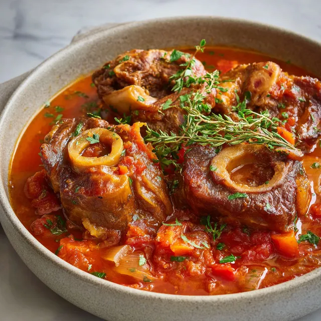 Un plat de veau sans gluten avec gremolata servi dans un bol rustique.