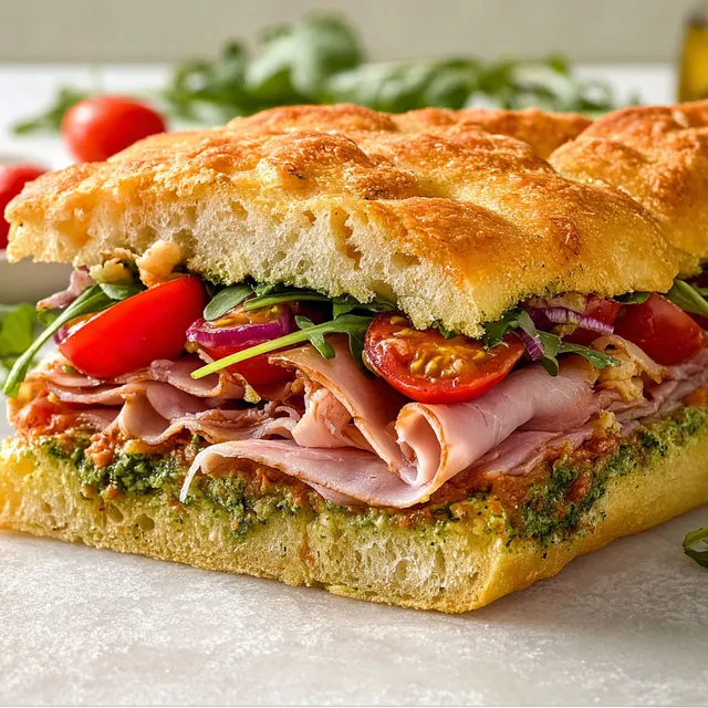 Un pain farci au pesto, ricotta et noix, parfait pour une pause rapide et gourmande.