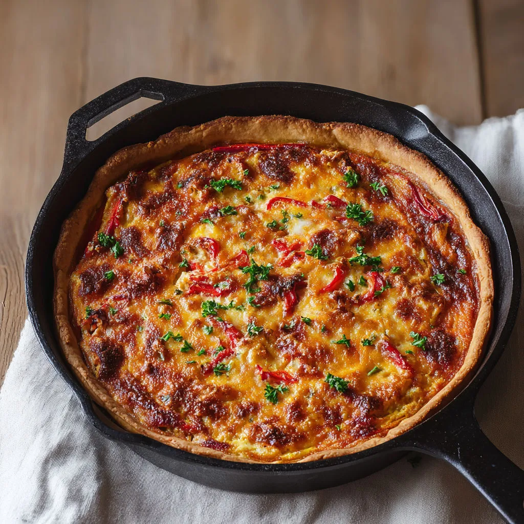 Une quiche gourmande au thon prête à être savourée.